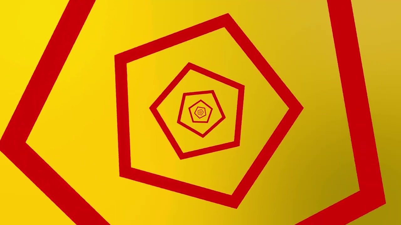 Red 5-Point Shape Loop on Yellow Background | Seamless Animation (Free to Use, 4K)