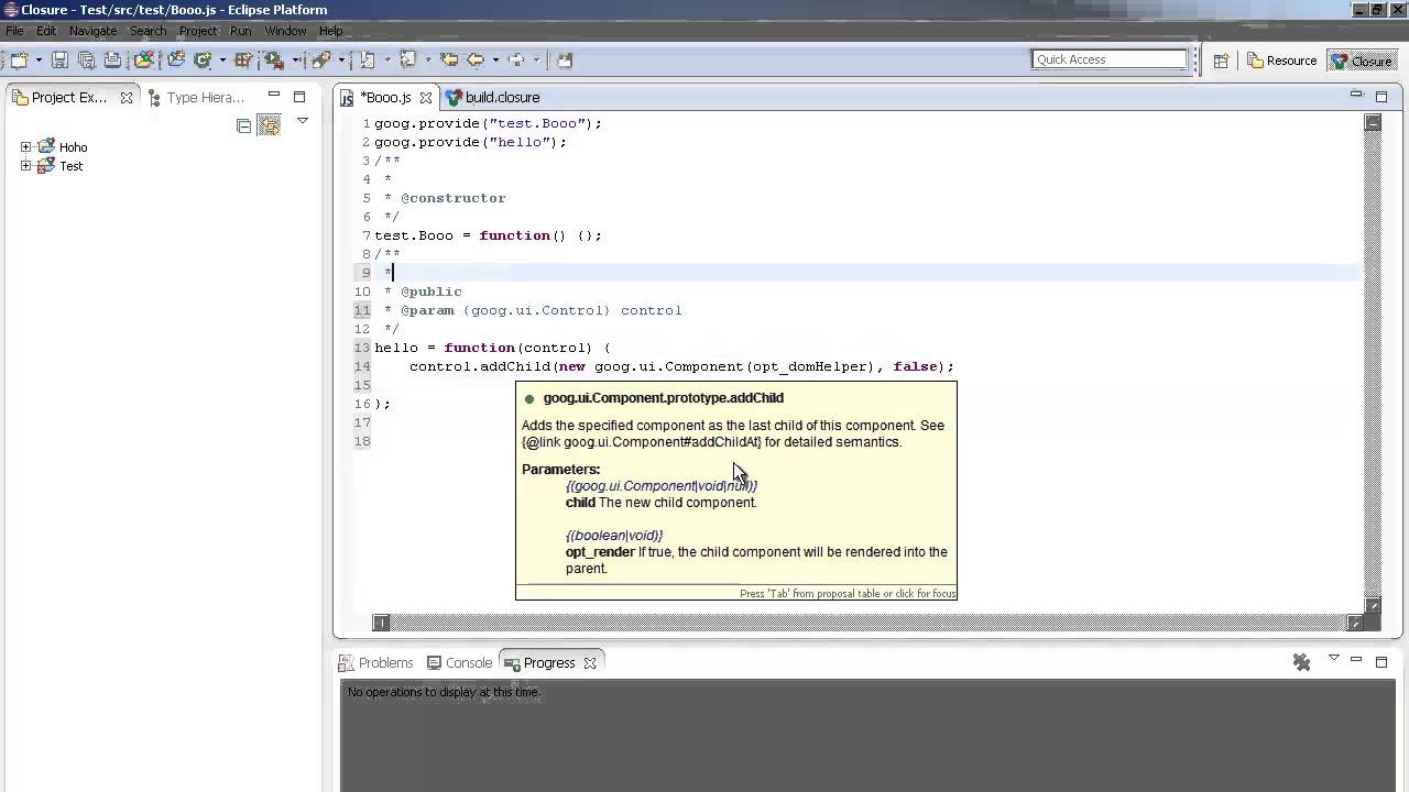Tooltips in Content Assist - Closure  IDE