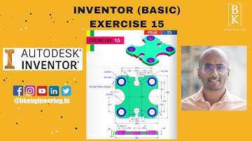 Inventor Basic Exercise 15 | Mechanical Engineering | CAD | For Beginners | BK Engineering
