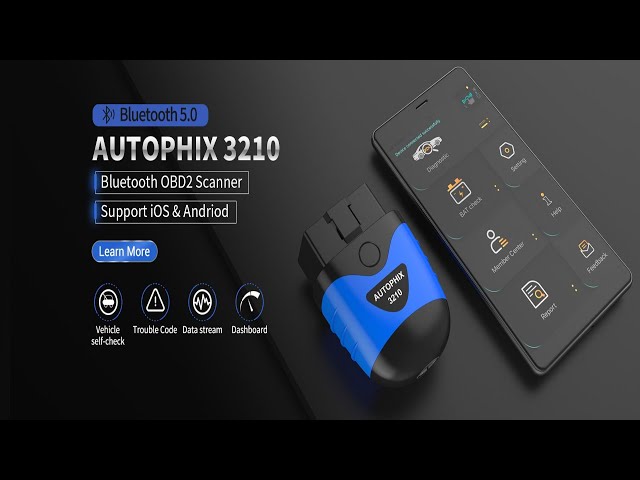 AUTOPHIX OBD2 Bluetooth-adapter, 3210 PRO auto diagnoseapparaat check motor ABS SRS transmissie draadloze auto uitleesapparaat foutcode lezer met batterijtest exclusieve app voor iPhone, iPad en