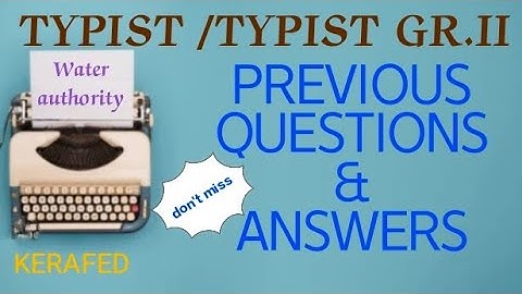 LD TYPIST / COMPUTER ASSISTANT PREVIOUS QUESTIONS & ANSWERS #ldtypist #pyq #masteringedutech