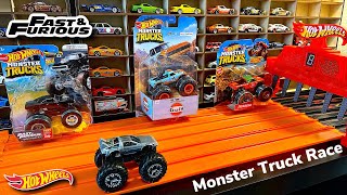 Unboxing Hot Wheels Monster Trucks and Racing Them