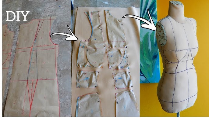 DRAFTING A DRESS FORM/MANNEQUIN PATTERN, MAKING A BUSTIER DRESS WITHOUT WAIST CUT, BUTT CONSTRUCTION - YouTube drafting-a-dress-form-mannequin-pattern-making-a-bustier-dress-without-waist-cut-butt-construction-youtube