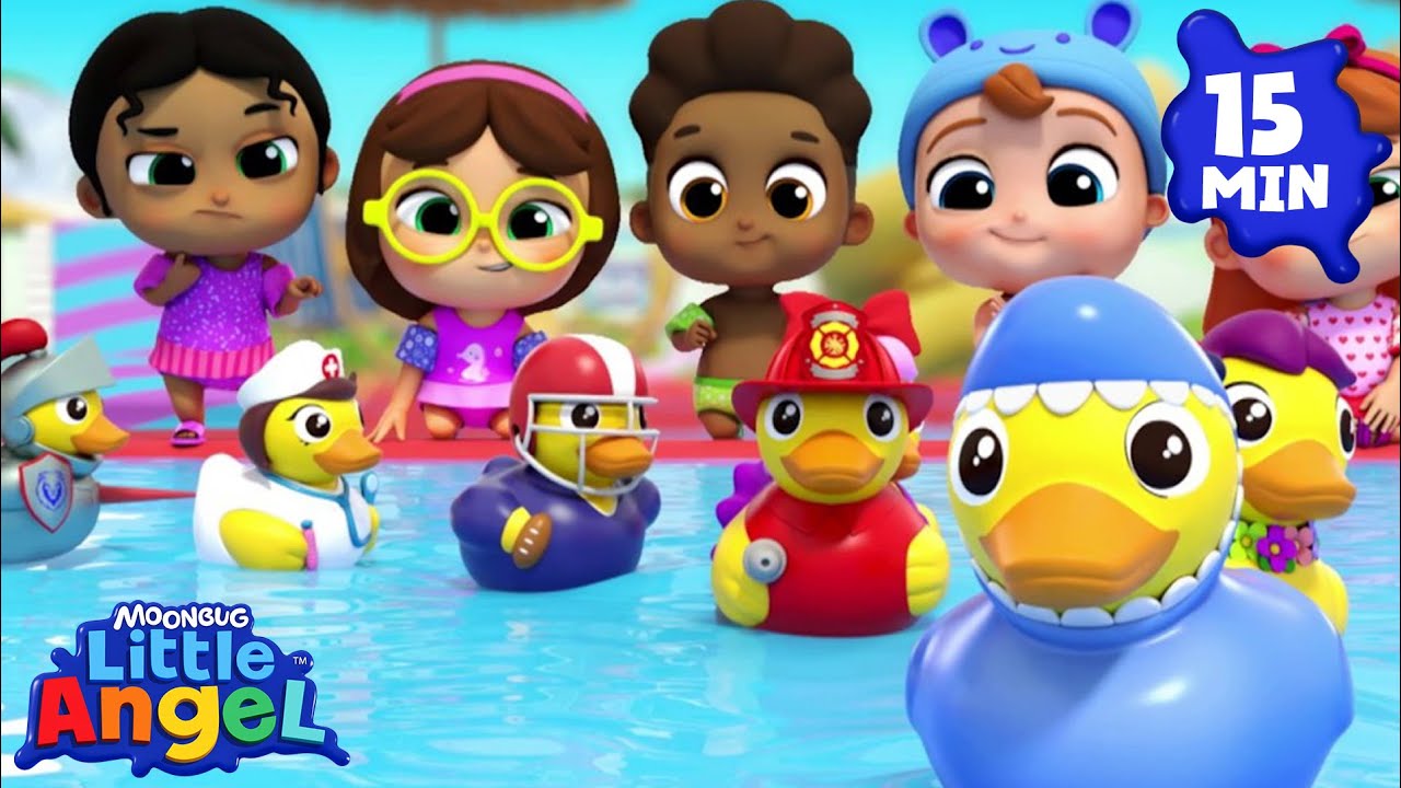 10 Little Ducks 🦆 | Little Angel Sing Along Songs for Kids | Moonbug Kids Karaoke Time