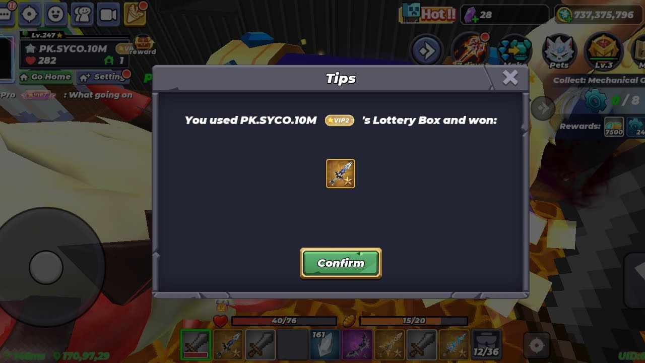 How to get mvp sword Rich lottery system 🤑 Skyblock BLOCKMANGO 