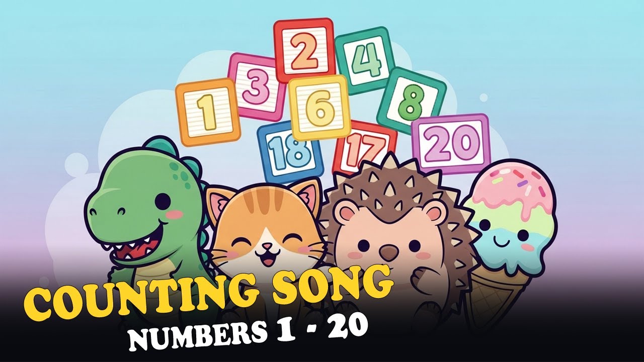 Counting Song for Kids | Learn Numbers 1–20 with Cute Dinosaur, Kitten & Friends