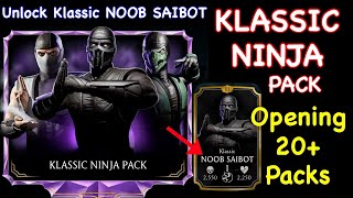 Mk Mobile Klassic Ninja Pack Opening 20+ packs | Unlock Klassic NOOB SAIBOT