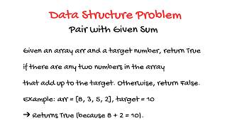 Pair With Given Sum  DSA Problem Solved with Javascript #dsa #algorithm