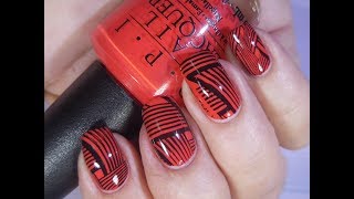 OPI Cajun Shrimp Stamped with Black
