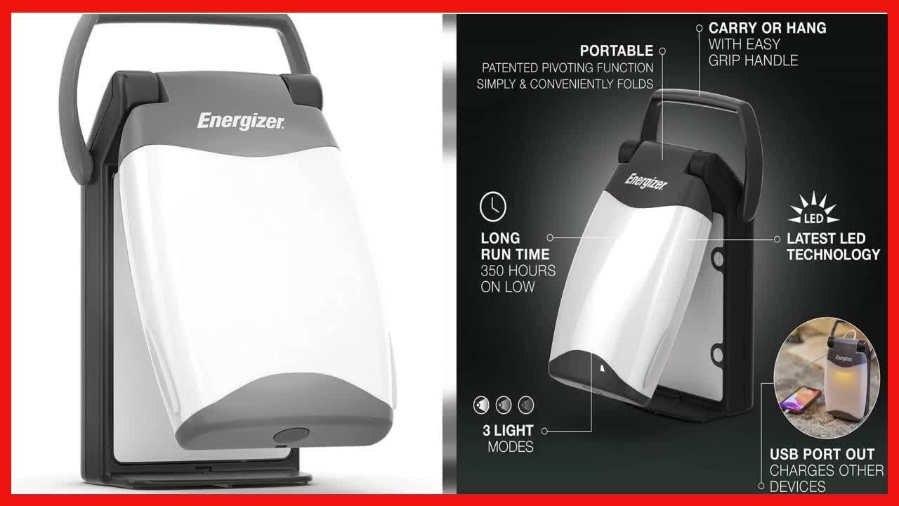 Energizer Weatheready Folding LED Portable Lantern, Battery Powered Lantern, Water Resistant Camping