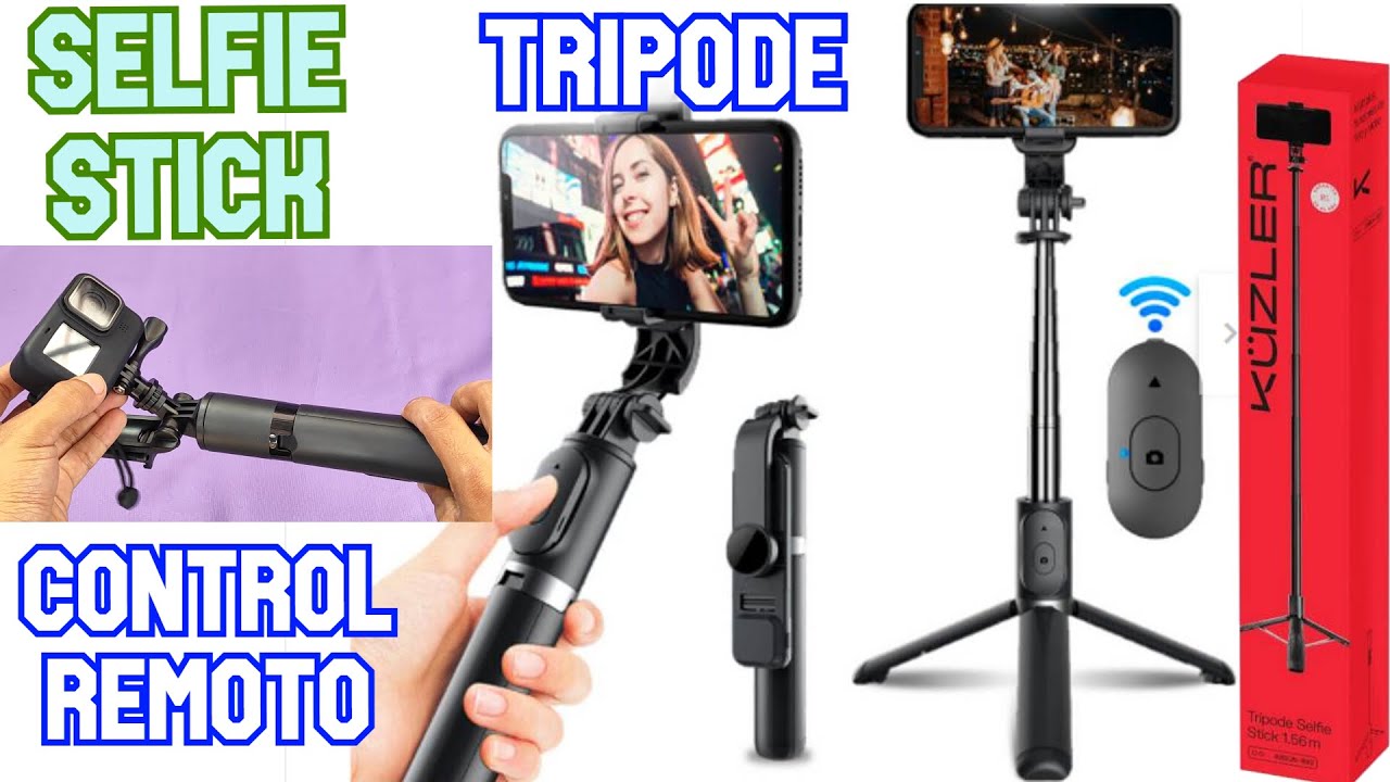 El selfie Stick más completo 3 en 1: Tripode, control remoto para fotos y soporta GO PRO