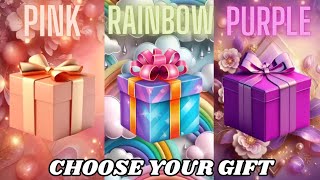 Choose Your Gift🤩💖🤮 3 Gift Box Challenge || Pink, Rainbow & Purple #pickonekickone #giftboxchallenge