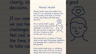 essay about mental health / points about mental health /#mentalhealth #mentalhealthawareness