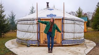 MONGOLIAN YURT Stay on a Biodynamic Farm  | Spring GLAMPING in Ontario, Canada