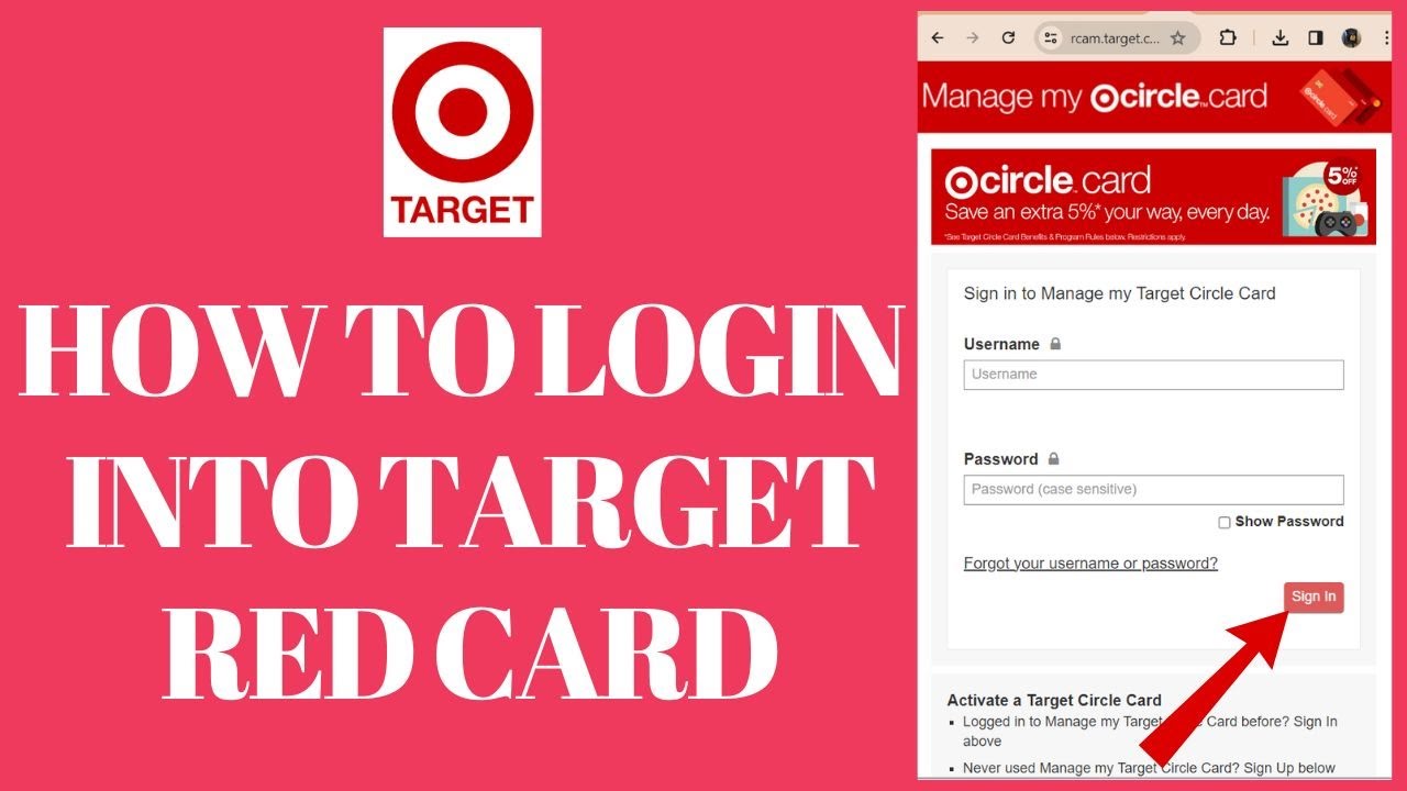 How to login into target red card/ target credit card  account?