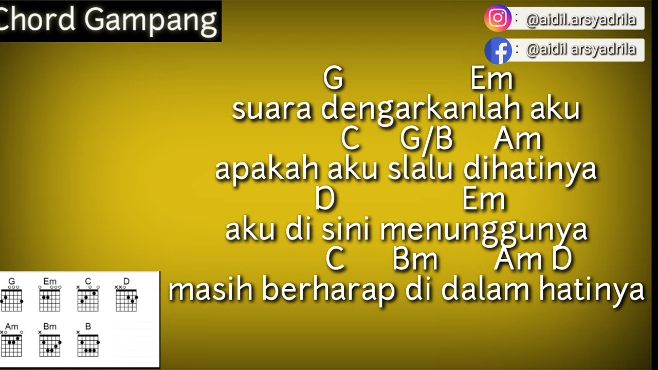 (Chord Gampang) "SUARA" (Tutorial chord) lagu Gitar lirik - YouTube