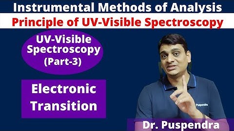 Part 3: UV-Visible Spectroscopy - Electronic Transition| Principle| Instrumental Methods of Analysis