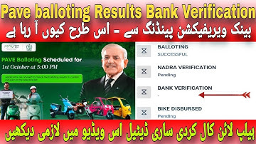 Pave Balloting Results You have been Selected You have been Select in Waiting list Bank Verification