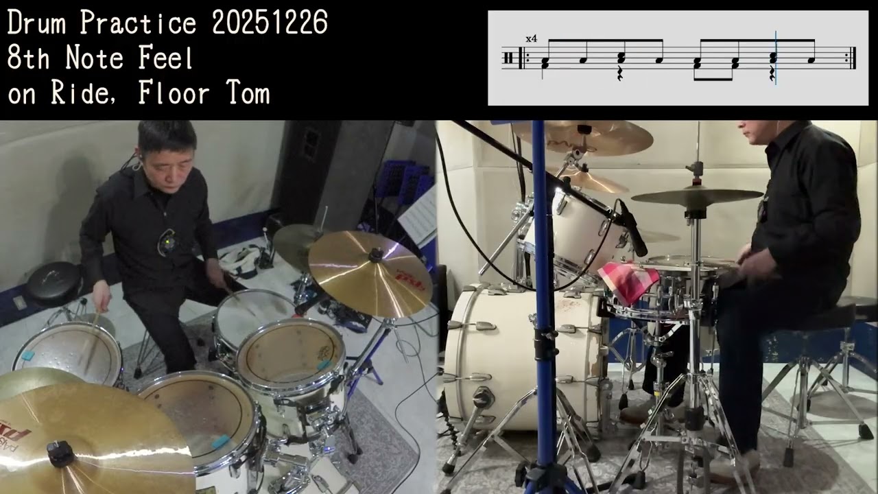 20251226 8th Note Feel on Ride, Floor Tom