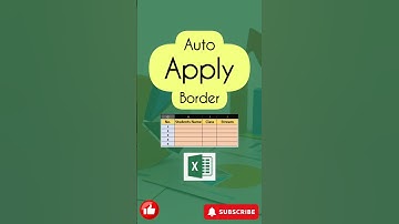 auto apply border in excel #excel #exceltips #exceltutorial #exceljobinterview