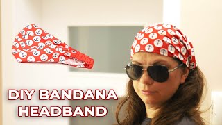 DIY Bandana Headband with Elastic for Girls or Guys in just 10 minutes