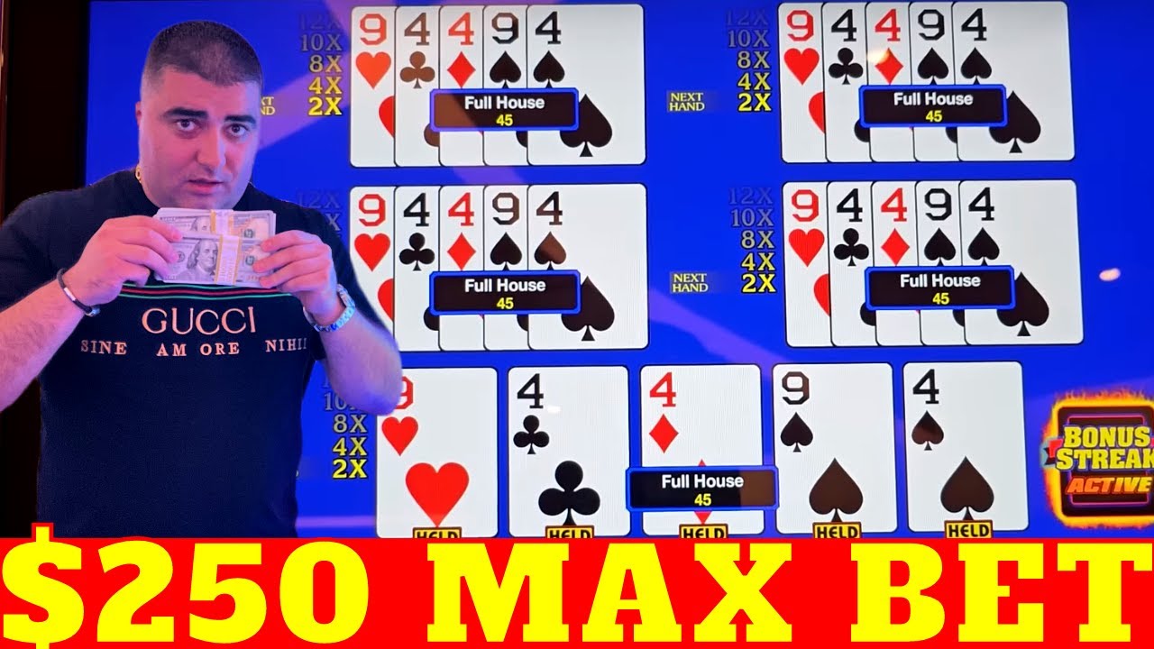Playing $250 MAX BET Video Poker At Resort World Las Vegas - YouTube