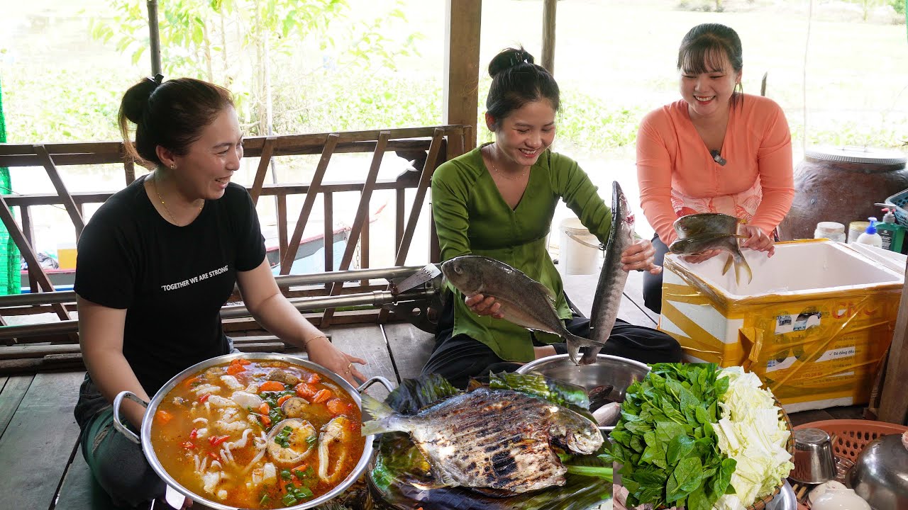 Khui Thùng Cá Mực của Vợ Chồng Anh Chị Hai đem từ Phú Quốc về Nấu Bữa Ăn cho Gia Đình | HQ 