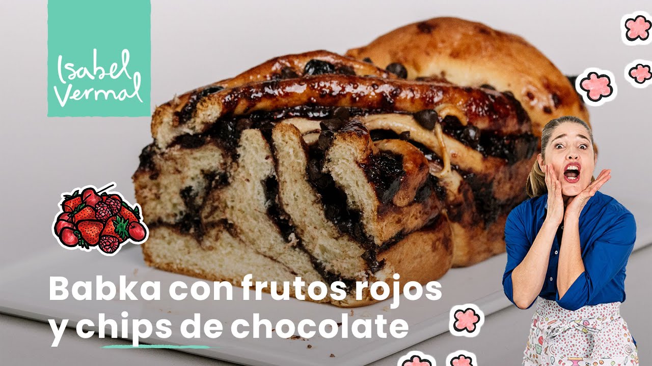 Babka de frutos rojos y chips de chocolate