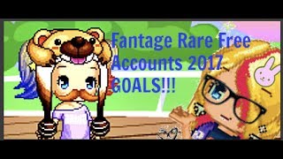 FANTAGE 2017 RARE FREE ACCOUNT TOALLY GOALS!