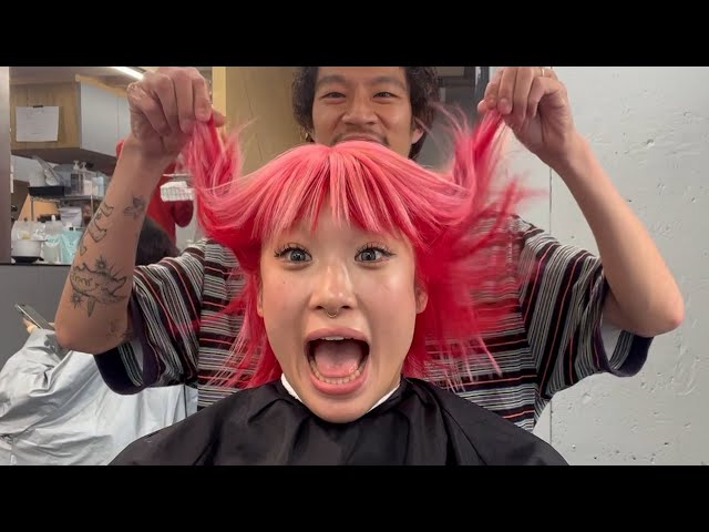 トレードマーク‼️私のピンクヘアが完成するまでを大公開🩷7年通い