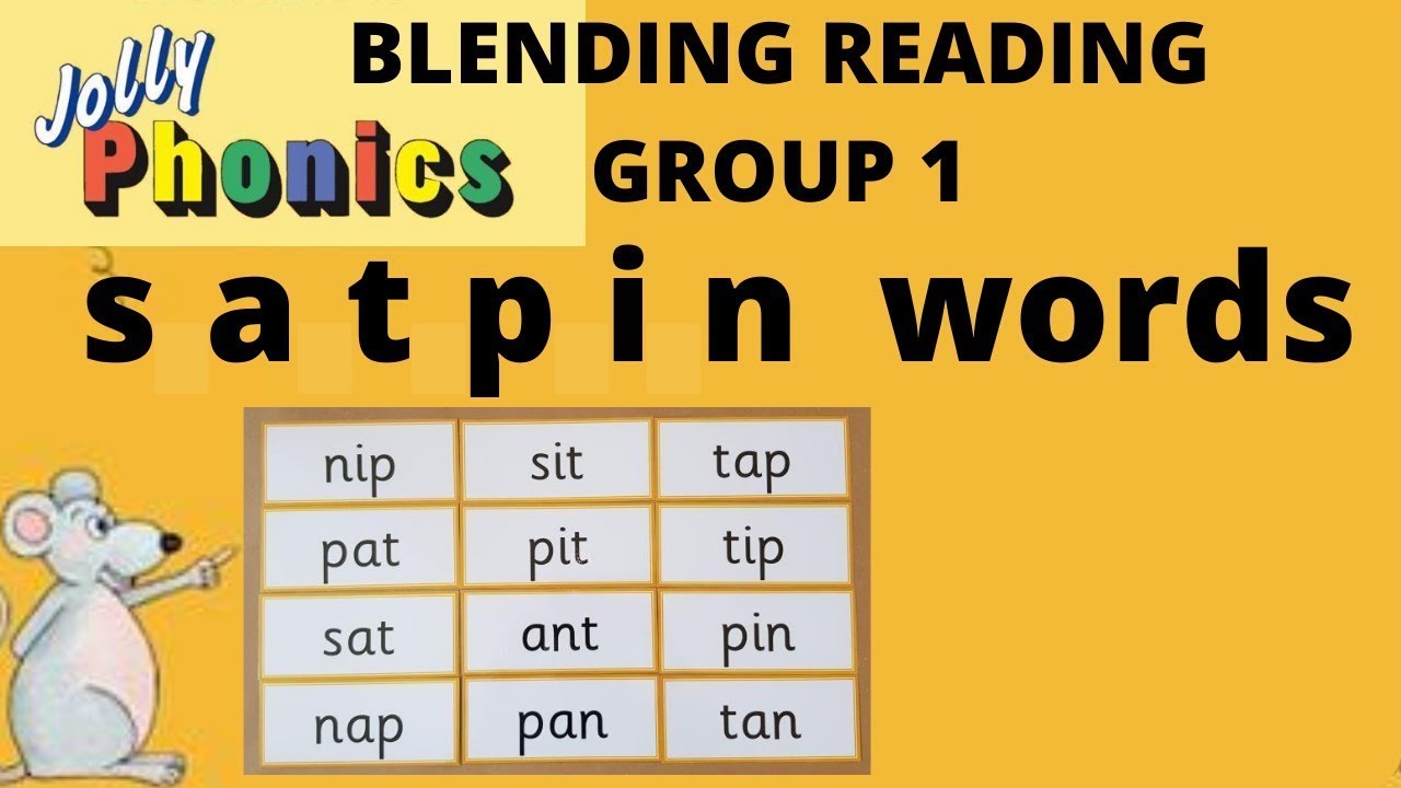 JOLLY PHONICS blending group 1 | Sounding, blending, reading, satpin