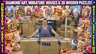 Disney Diamond Art, Miniature Houses & 3D Wooden Puzzles! Massive Craft Pallet Unboxing