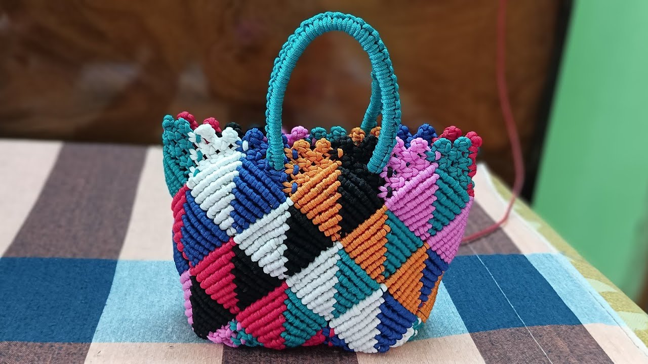 Macrame Handbag Making Tutorial || DIY Macrame Bag Tutorial || Macrame Bag New Design #diy