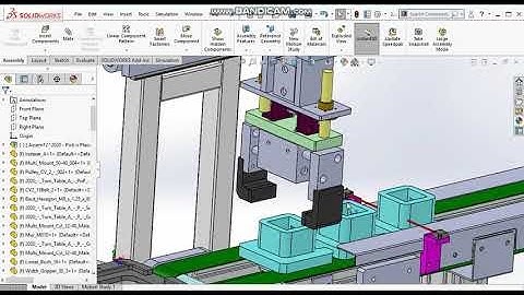 Solidworks Animation Tutorial - How to Animate Pick n Place, Conveyor,& Turn Table (Video 2 of 15)
