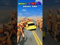 Small &amp; Big cars Vs 50 Humans #beamngdrive #shorts