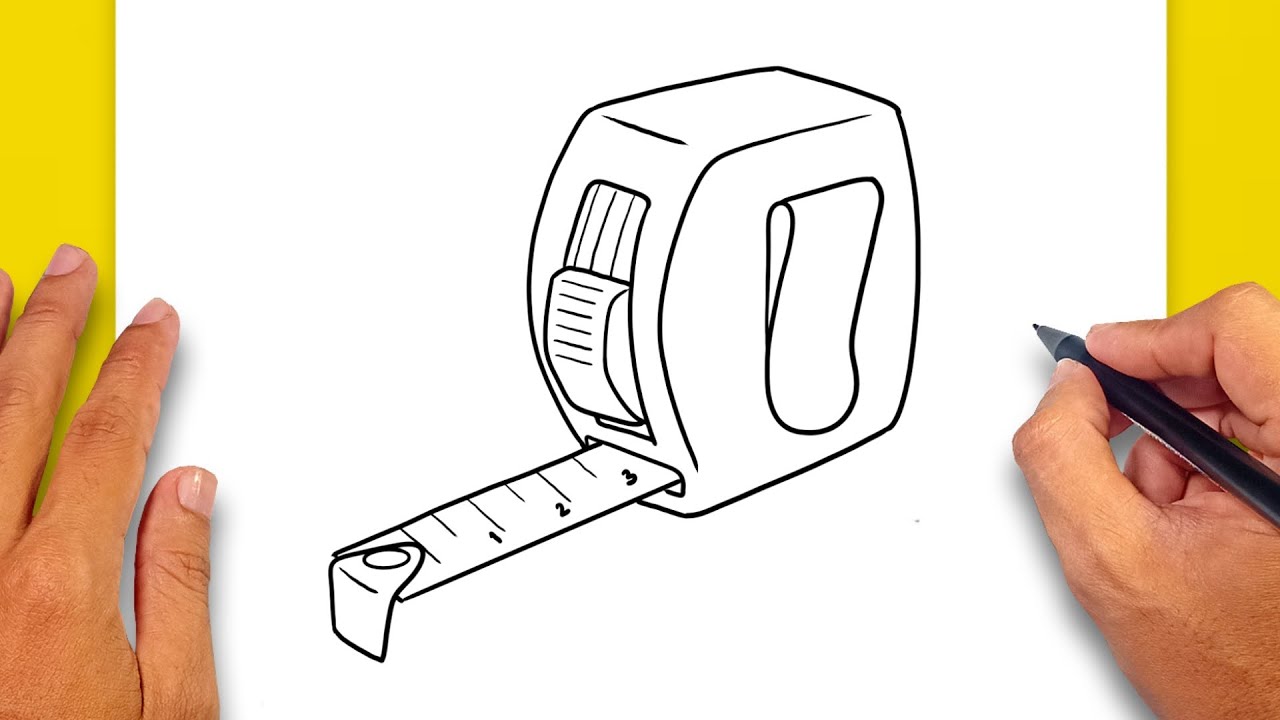 How to draw Measuring Tape - Tools Drawing Easy - YouTube