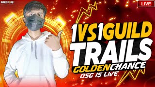 1 VS 1 HARDEST GUILD TRAILS+REACTION🤯|FREE FIRE FACE CAM LIVE IN TELUGU💥|OSG IS LIVE#102