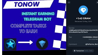 Tonow Instant Earnning telegram Bot Complete Tasks To Earn Gram Fresh telegram bot in 2026