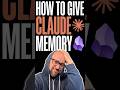 HOW TO: Give Claude Memory (prompt) #claude #claudecode