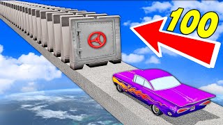 100 MEGA GATES vs Cars in BeamNg. Drive!