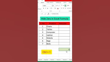 Hide Zero in Excel Formula #exceltips #advanceexceltips #youtubeshorts #shorts
