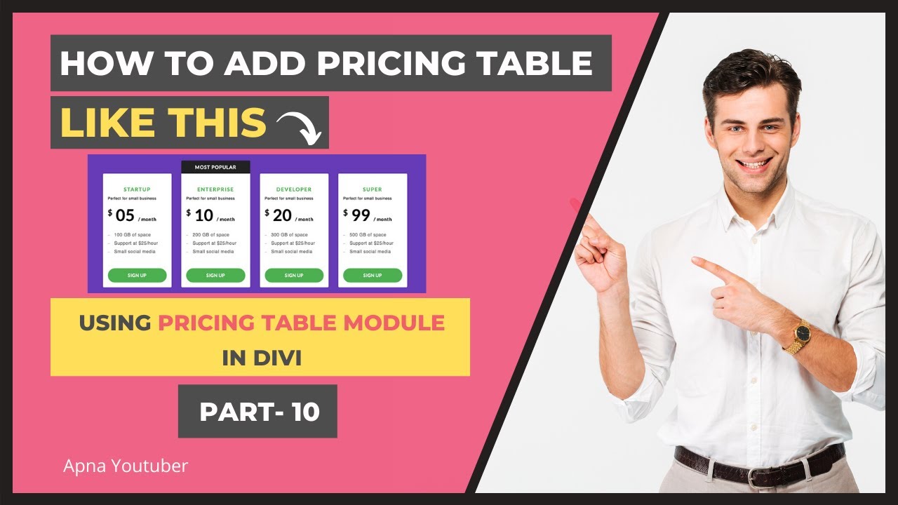 How to use Pricing Table in WordPress | DIVI Theme Tutorial | Part -10 ...