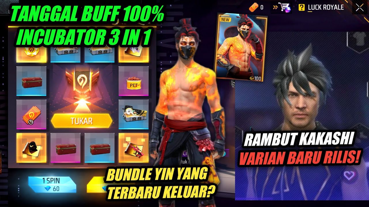 TANGGAL BUFF INCUBATOR 3 IN 1 | RAMBUT KAKASHI HITAM KELUAR,BUNDLE YIN ...