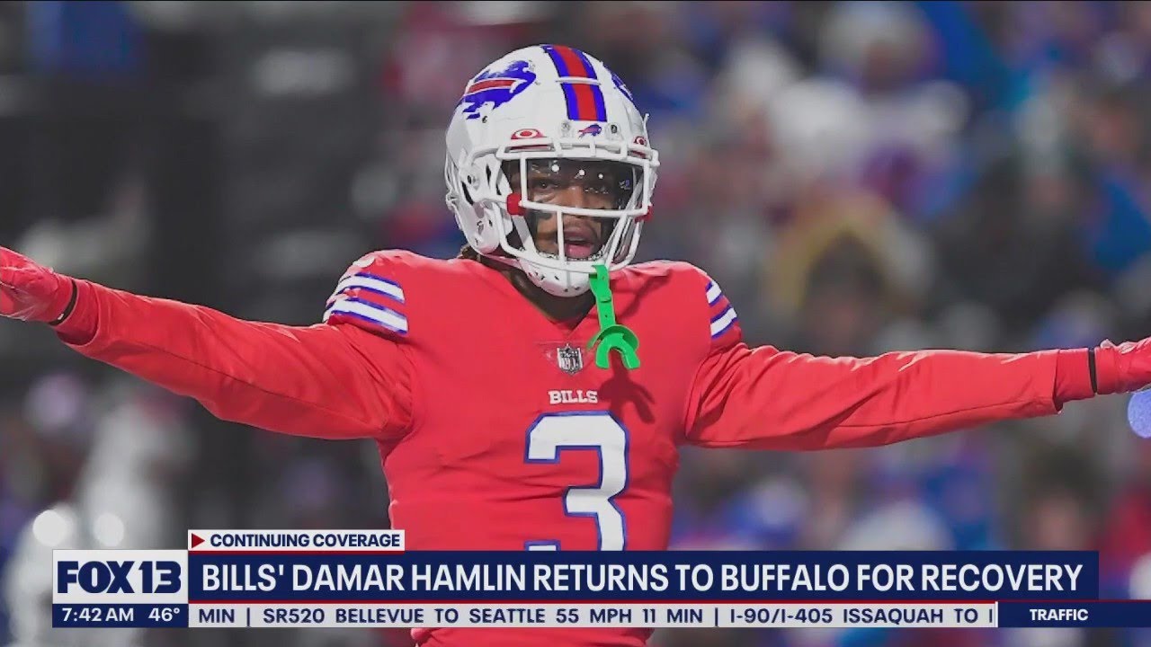 Bills' Damar Hamlin returns to Buffalo for recovery | FOX 13 Seattle