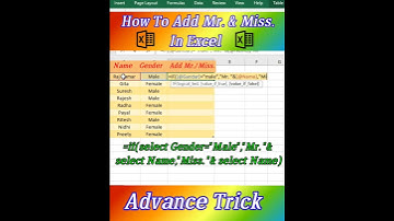 #shorts । How to add Mr. and Miss. before name in Excel। Excel tricks। Excel hacks। Excel tutorial।