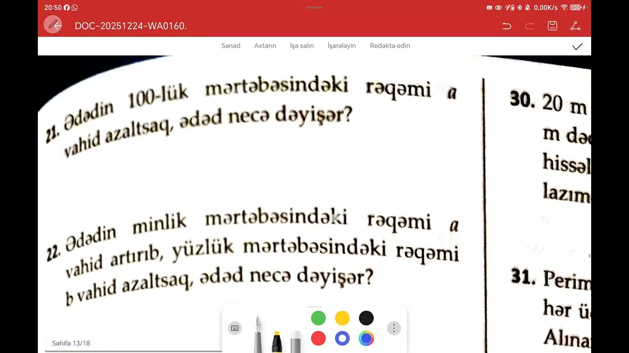 Dəyanət, 5-ci sinif, mövzu 28📌📚