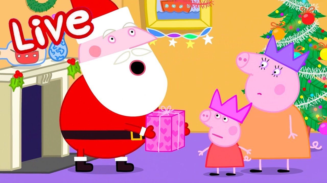 Christmas with Peppa Pig 🎄 Winter Fun! Full Episodes ❄️ Kids Cartoons 🔴 LIVE 24/7