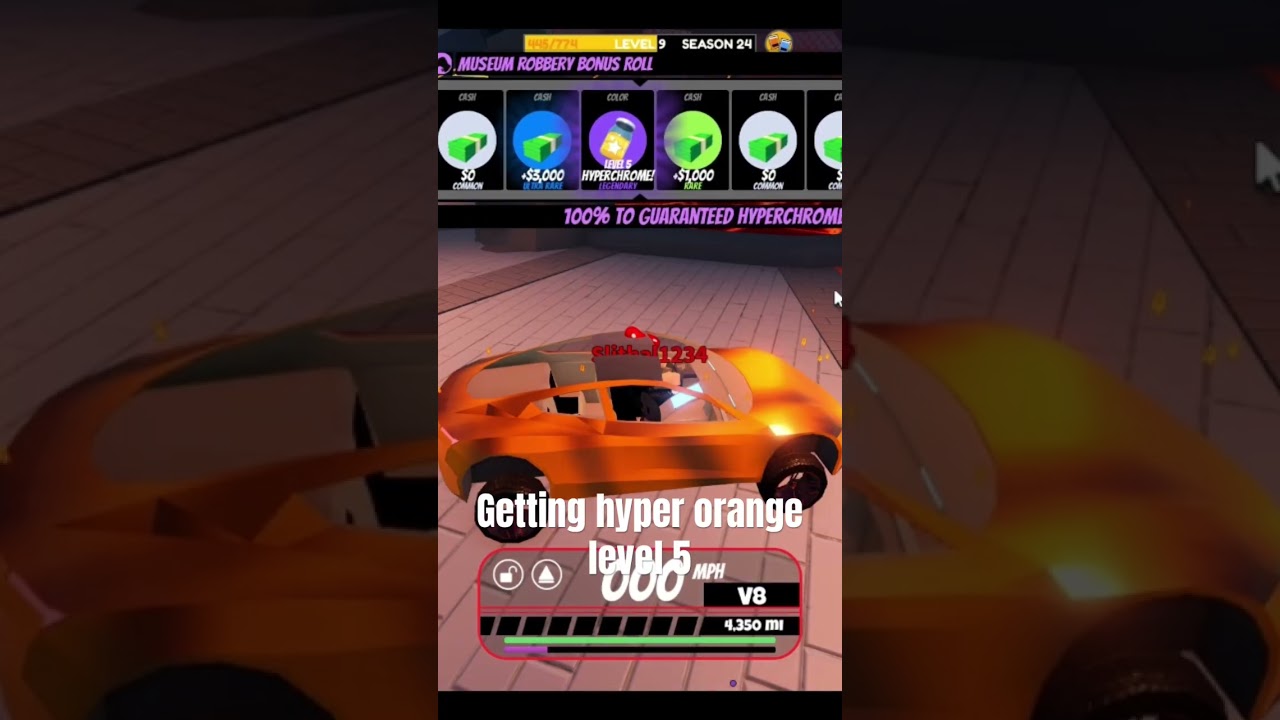 Getting hyperorange level 5 in Roblox Jailbreak