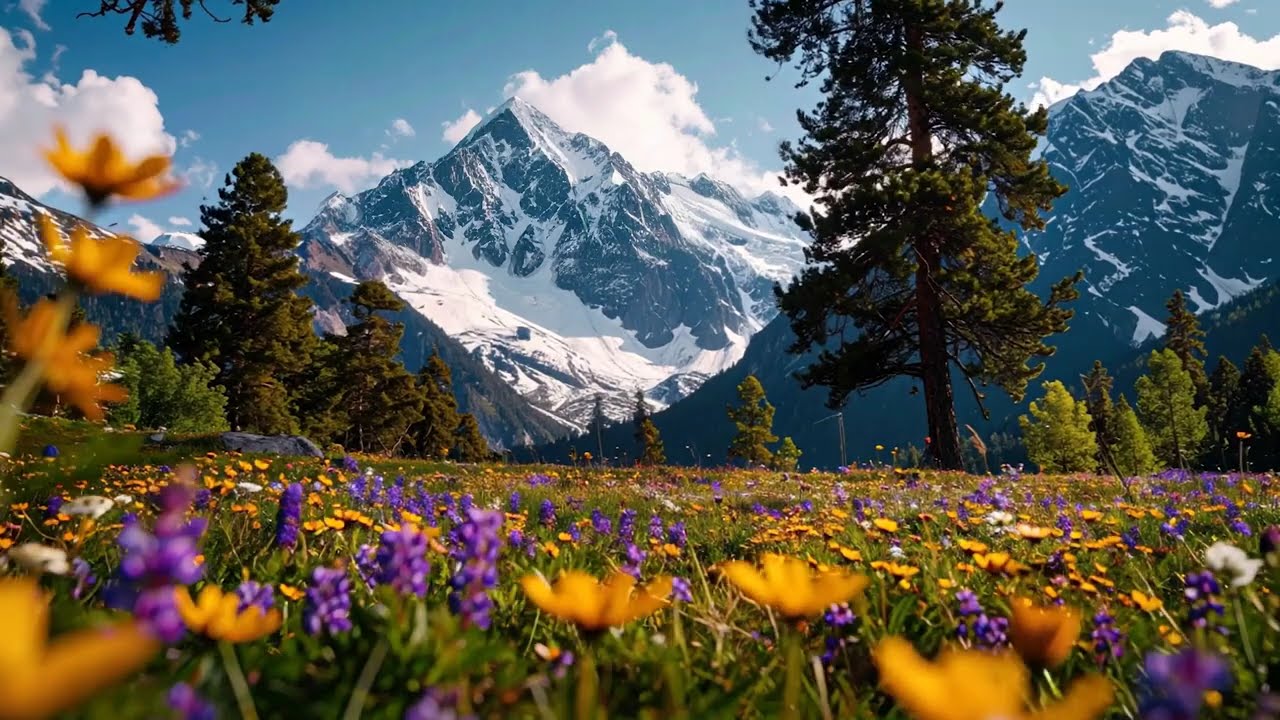 Morning Birdsong: Calming Mountain Meadow & Alpine Birds | 4K Nature Sounds 🏔️