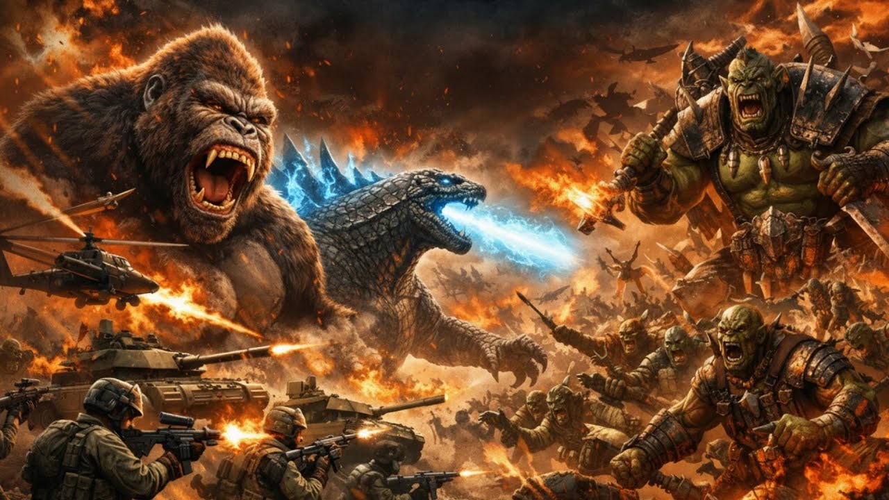 King Kong and Godzilla vs Orcs: The Shocking Collaboration of Military Forces and Titans | King Kong